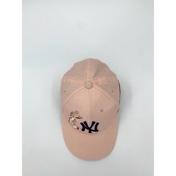 Gucci X MLB NY Yankees Pink Embroidered Rabbit Baseball Cap Adjustable main image 4